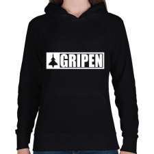 PRINTFASHION Gripen - fehér - Női kapucnis pulóver - Fekete női pulóver, kardigán