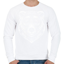 PRINTFASHION Grizzly medve - Férfi pulóver - Fehér férfi pulóver, kardigán