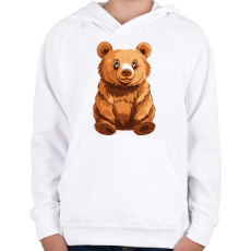 PRINTFASHION Grizzly medve - Gyerek kapucnis pulóver - Fehér