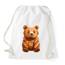 PRINTFASHION Grizzly medve - Sportzsák, Tornazsák - Fehér tornazsák