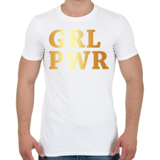 PRINTFASHION GRL PWR - Férfi póló - Fehér férfi póló