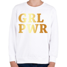 PRINTFASHION GRL PWR - Gyerek pulóver - Fehér gyerek pulóver, kardigán