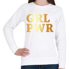 PRINTFASHION GRL PWR - Női pulóver - Fehér női pulóver, kardigán