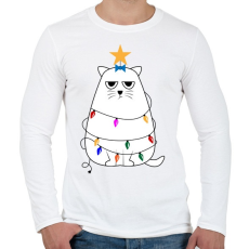 PRINTFASHION Grumpy cat karácsony - Férfi hosszú ujjú póló - Fehér