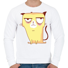 PRINTFASHION Grumpycat - Férfi pulóver - Fehér