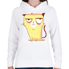 PRINTFASHION Grumpycat - Női kapucnis pulóver - Fehér női pulóver, kardigán