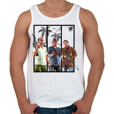 PRINTFASHION Gta 5 - Férfi atléta - Fehér atléta, trikó