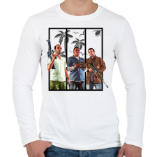 PRINTFASHION Gta 5 - Férfi hosszú ujjú póló - Fehér férfi póló