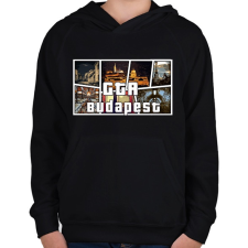 PRINTFASHION GTA BUDAPEST - Gyerek kapucnis pulóver - Fekete gyerek pulóver, kardigán