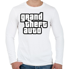 PRINTFASHION GTA - Férfi hosszú ujjú póló - Fehér