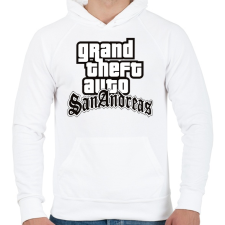 PRINTFASHION GTA - Férfi kapucnis pulóver - Fehér férfi pulóver, kardigán