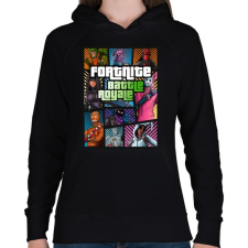 PRINTFASHION GTA Fortnite - Női kapucnis pulóver - Fekete női pulóver, kardigán