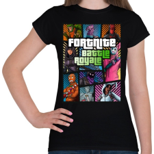 PRINTFASHION GTA Fortnite - Női póló - Fekete női póló