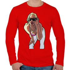 PRINTFASHION GTA ikon - Férfi hosszú ujjú póló - Piros férfi póló