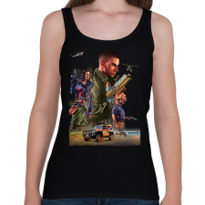PRINTFASHION GTA karakterek #1 - Női atléta - Fekete női trikó