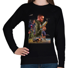 PRINTFASHION GTA karakterek #1 - Női pulóver - Fekete