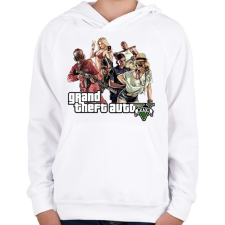 PRINTFASHION GTA Logo 2 - Gyerek kapucnis pulóver - Fehér gyerek pulóver, kardigán