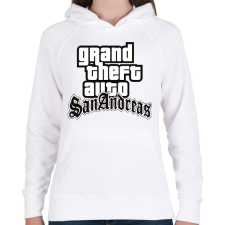PRINTFASHION GTA  - Női kapucnis pulóver - Fehér női pulóver, kardigán