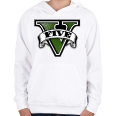 PRINTFASHION GTA V logo - Gyerek kapucnis pulóver - Fehér
