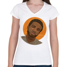 PRINTFASHION Gucci Mane - Női V-nyakú póló - Fehér