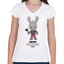 PRINTFASHION Guggimon - Fortnite Season 8 - Női V-nyakú póló - Fehér női póló