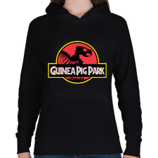 PRINTFASHION Guinea pig Park - Női kapucnis pulóver - Fekete női pulóver, kardigán