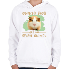 PRINTFASHION Guinea pigs are my spirit animal - Gyerek kapucnis pulóver - Fehér
