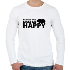PRINTFASHION Guinea pigs make me happy - Férfi hosszú ujjú póló - Fehér férfi póló