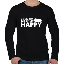 PRINTFASHION Guinea pigs make me happy - Férfi hosszú ujjú póló - Fekete férfi póló