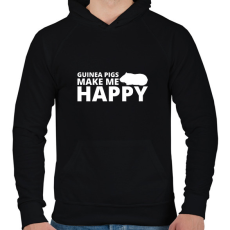 PRINTFASHION Guinea pigs make me happy - Férfi kapucnis pulóver - Fekete