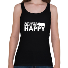 PRINTFASHION Guinea pigs make me happy - Női atléta - Fekete női trikó