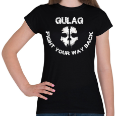 PRINTFASHION Gulag - Fight your way back - Női póló - Fekete
