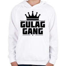 PRINTFASHION Gulag Gang - Gyerek kapucnis pulóver - Fehér
