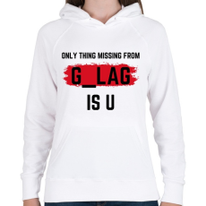 PRINTFASHION Gulag is your home. - Női kapucnis pulóver - Fehér