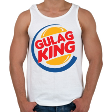 PRINTFASHION Gulag King - Férfi atléta - Fehér atléta, trikó