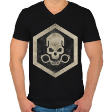 PRINTFASHION Gulag logo - Férfi V-nyakú póló - Fekete