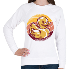 PRINTFASHION Gumikacsa - Női pulóver - Fehér női pulóver, kardigán