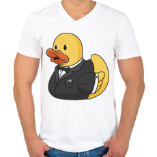 PRINTFASHION Gumikacsa vőlegény - Férfi V-nyakú póló - Fehér