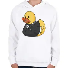 PRINTFASHION Gumikacsa vőlegény - Gyerek kapucnis pulóver - Fehér gyerek pulóver, kardigán