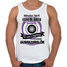 PRINTFASHION Gumiszerelő - Férfi atléta - Fehér atléta, trikó