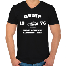 PRINTFASHION Gump 1976 - Férfi V-nyakú póló - Fekete