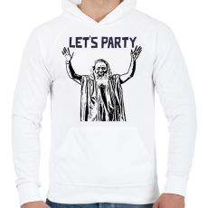 PRINTFASHION Guru party - Férfi kapucnis pulóver - Fehér