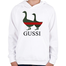 PRINTFASHION Gussi - Gyerek kapucnis pulóver - Fehér