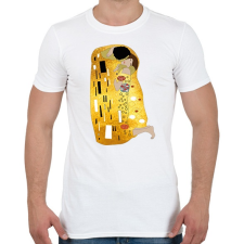 PRINTFASHION Gustav Klimt - A csók - Férfi póló - Fehér férfi póló