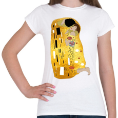 PRINTFASHION Gustav Klimt - A csók - Női póló - Fehér