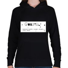 PRINTFASHION Gusztál - Női kapucnis pulóver - Fekete női pulóver, kardigán