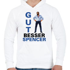 PRINTFASHION Gut, Besser, Spencer - Férfi kapucnis pulóver - Fehér