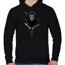 PRINTFASHION Guts minta (Berserk) - Férfi kapucnis pulóver - Fekete férfi pulóver, kardigán