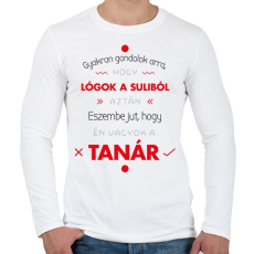 PRINTFASHION Gyakran gondolok arra, hogy lógok - Férfi hosszú ujjú póló - Fehér