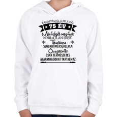 PRINTFASHION Gyártástól eltelt idő szülinapi (egyedi számmal)  - Gyerek kapucnis pulóver - Fehér